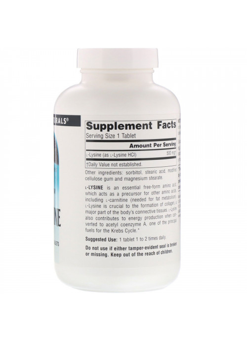 Source Naturals, L-Lysine, 500 mg, 250 Tablets