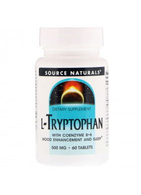 Source Naturals, L-Tryptophan with Coenzyme B-6, 500 mg, 60 Tablets