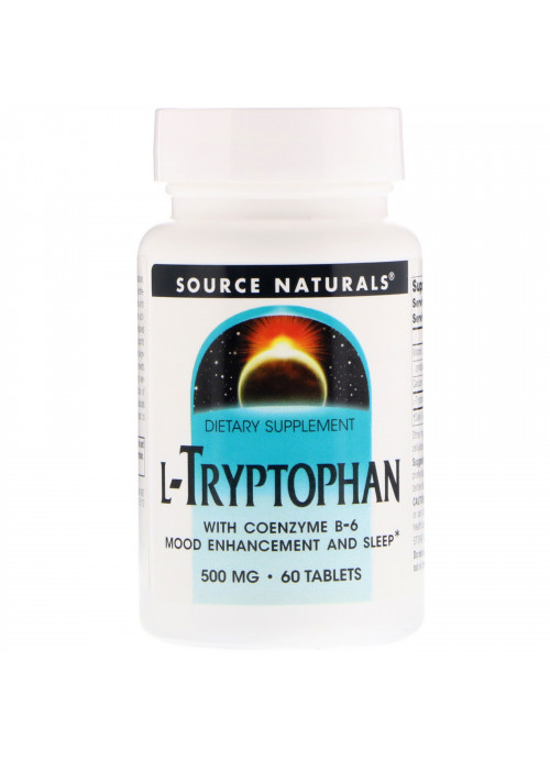 Source Naturals, L-Tryptophan with Coenzyme B-6, 500 mg, 60 Tablets