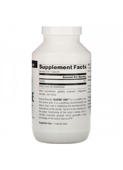 Source Naturals, Taurine, 1,000 mg, 240 Capsules