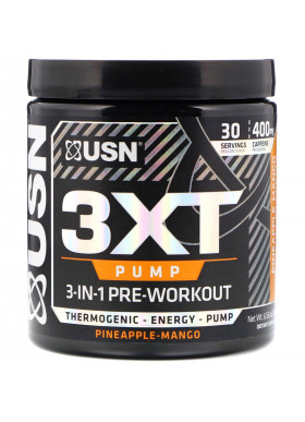 USN, 3XT- Pump, 3-In-1 Pre-Workout, Pineapple-Mango, 6.56 oz (186 g)