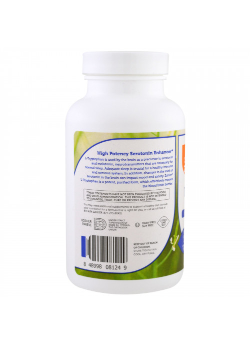 Zahler, L-Tryptophan, Purified L-Tryptophan, 500 mg, 60 Capsules