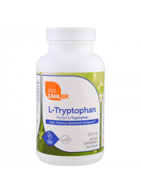 Zahler, L-Tryptophan, Purified L-Tryptophan, 500 mg, 60 Capsules