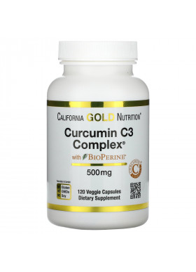 California Gold Nutrition, Curcumin C3 Complex with BioPerine, 500 mg, 120 Veggie Capsules