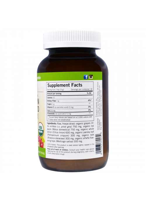 Eclectic Institute, Raw Fresh Freeze-Dried, Quercetin Flavonoid Complex, Whole Food POWder, 3.2 oz (90 g)
