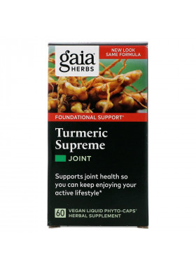 Gaia Herbs, Turmeric Supreme, Joint, 60 Vegan Liquid Phyto-Caps