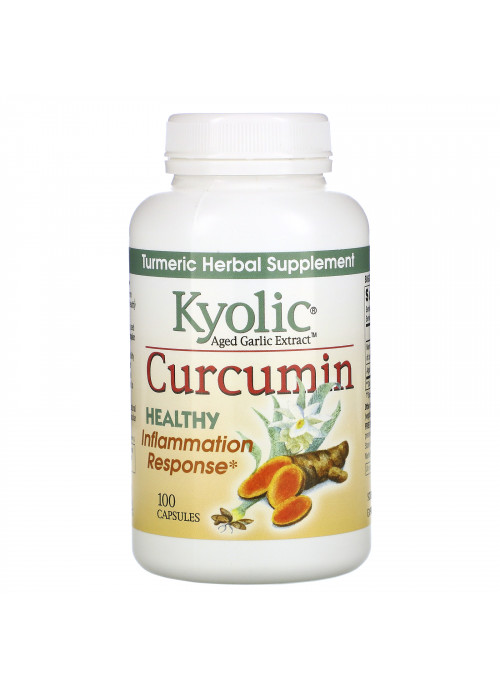 Kyolic, Aged Garlic Extract, Inflammation Response, Curcumin, 100 Capsules