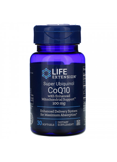 Life Extension, Super Ubiquinol CoQ10 with Enhanced Mitochondrial Support, 100 mg, 30 Softgels