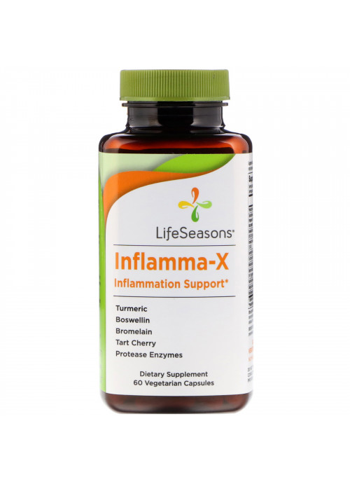 LifeSeasons, Inflamma-X, Inflammation Support, 60 Vegetarian Capsules