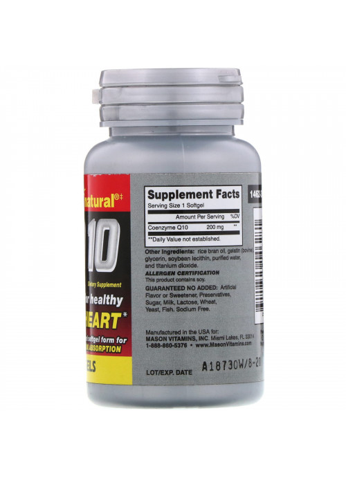 Mason Natural, COQ-10, 200 mg, 30 Softgels