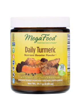 MegaFood, Daily Turmeric, Nutrient Booster Powder, Unsweetened, 2.08 oz (59.1 g)