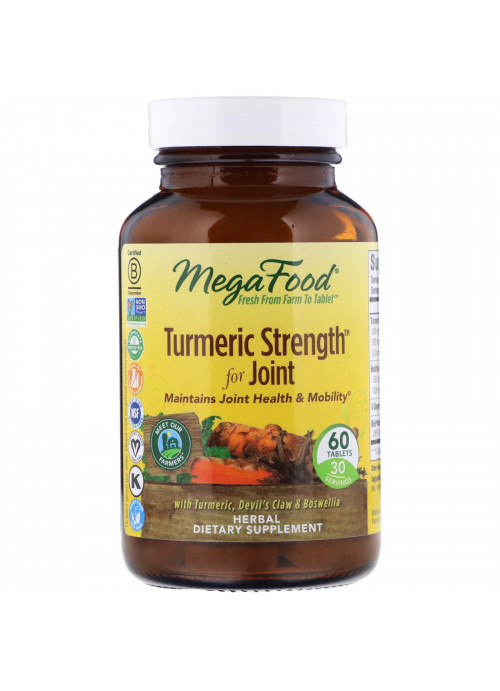 MegaFood, Turmeric Strength for Joint, 60 Tablets