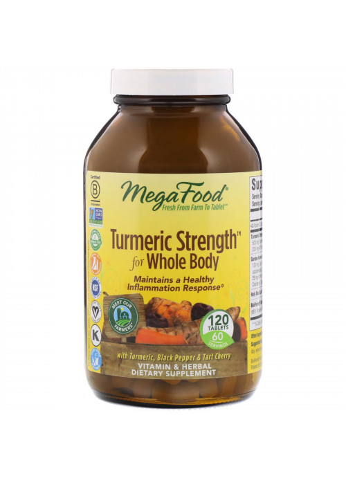 MegaFood, Turmeric Strength for Whole Body, 120 Tablets