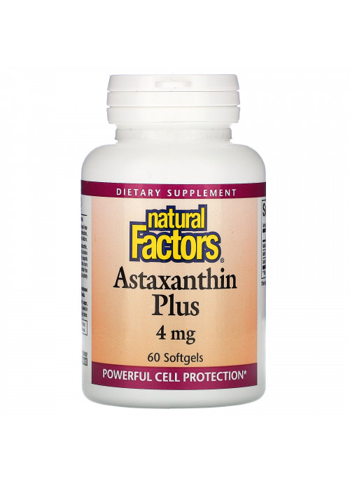 Natural Factors, Astaxanthin Plus, 4 mg, 60 Softgels