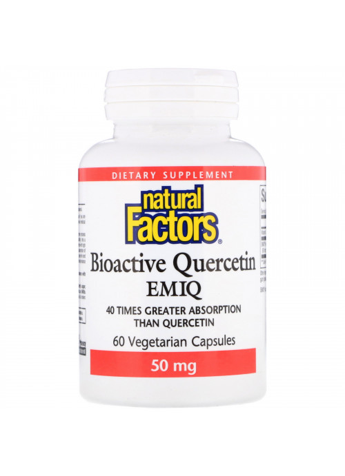 Natural Factors, Biaoctive Quercetin EMIQ, 50 mg, 60 Vegetarian Capsule
