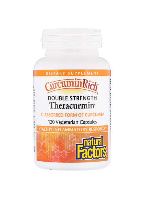 Natural Factors, CurcuminRich, Double Strength Theracurmin, 120 Vegetarian Capsules