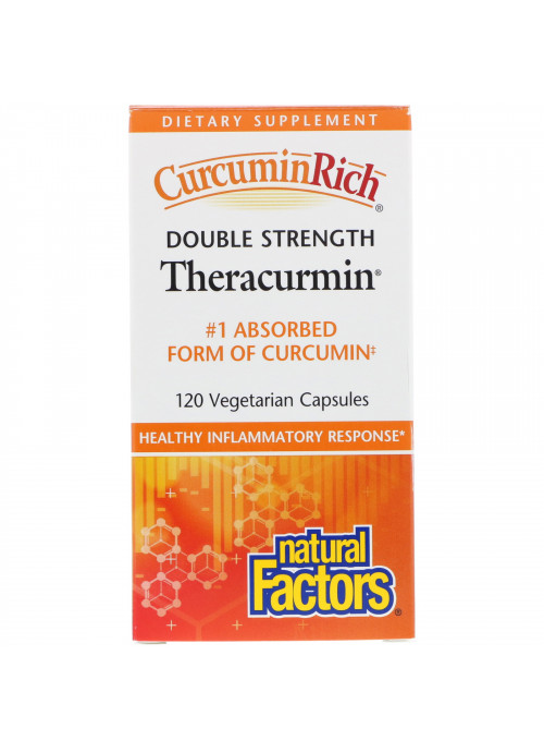 Natural Factors, CurcuminRich, Double Strength Theracurmin, 120 Vegetarian Capsules