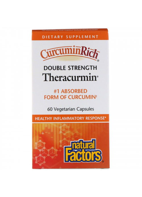 Natural Factors, CurcuminRich, Double Strength Theracurmin, 60 Vegetarian Capsules