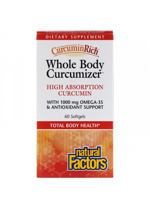 Natural Factors, CurcuminRich, Whole Body Curcumizer, 60 Softgels