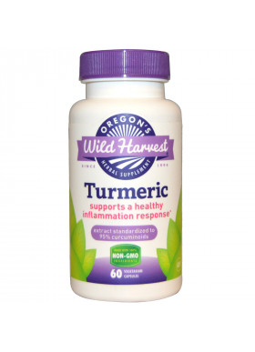 Oregon's Wild Harvest, Turmeric, 60 Vegetarian Capsules