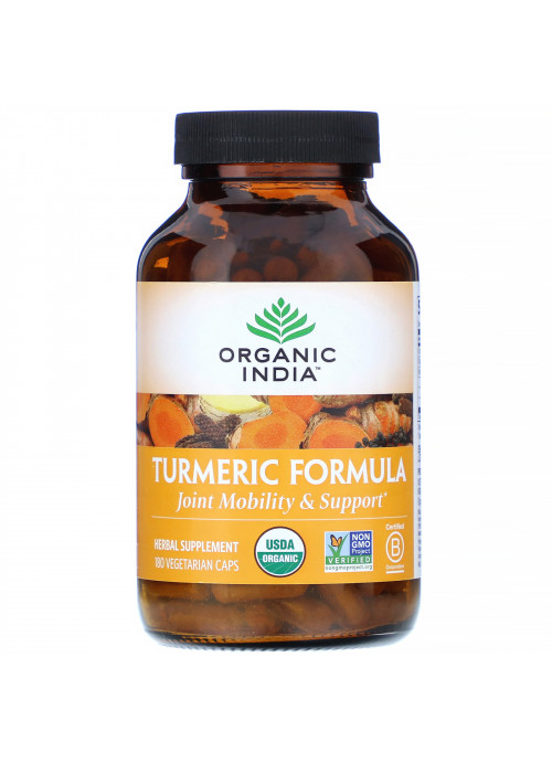 Organic India, Turmeric Formula, Joint Mobility & Support, 180 Vegetarian Caps