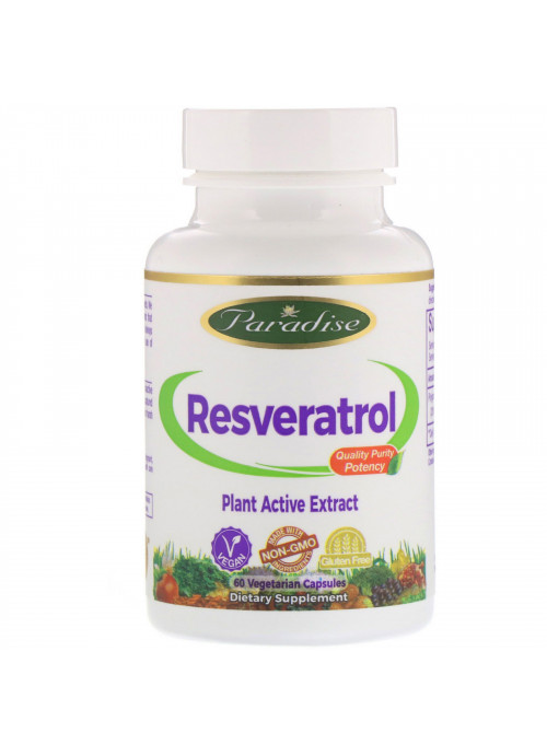 Paradise Herbs, Resveratrol, 60 Vegetarian Capsules