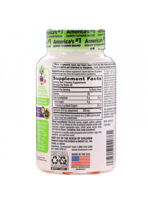 VitaFusion, CoQ10, Natural Peach Flavor, 200 mg, 60 Gummies