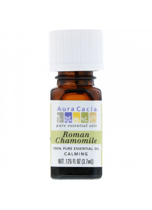 Aura Cacia, 100% Pure Essential Oil, Roman Chamomile, .125 fl oz (3.7 ml)