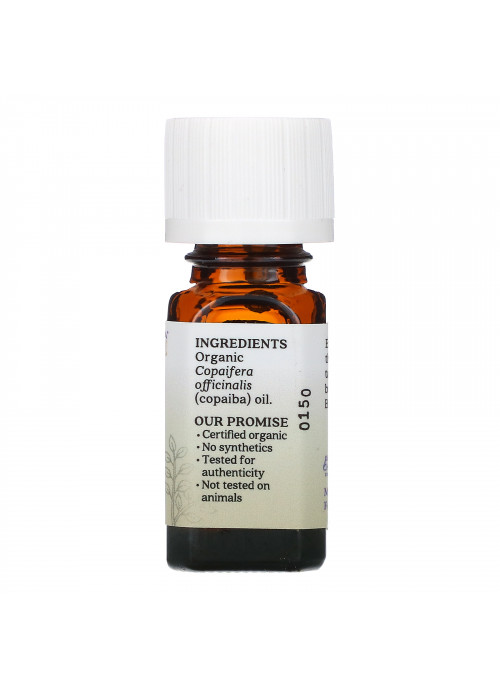 Aura Cacia, Pure Essential Oil, Organic Copaiba, .25 fl oz (7.4 ml)