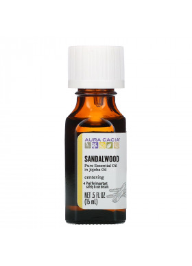 Aura Cacia, Pure Essential Oil, Sandalwood, .5 fl oz (15 ml)