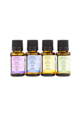 Garden of Life, Organic Essential Oil Starter Pack, Lavender, Peppermint, Lemon, Tea Tree, 4 Bottles, 0.5 fl oz (15 ml) Each