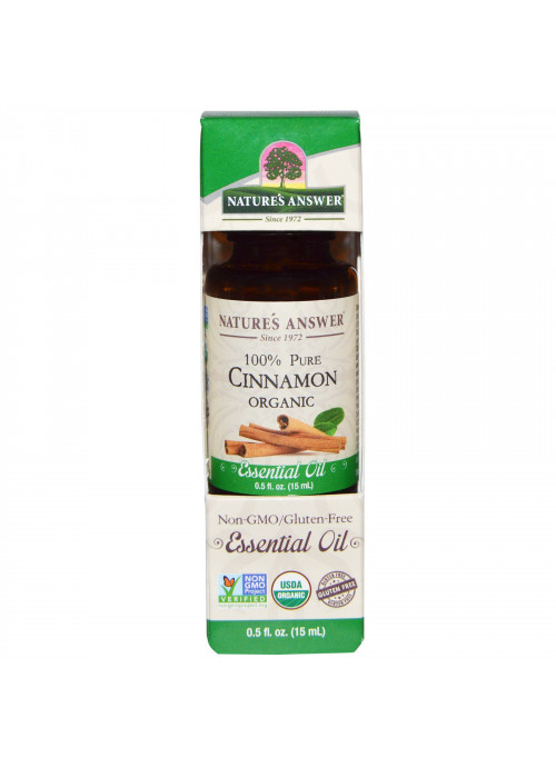 Nature's Answer, Organic Essential Oil, 100% Pure Cinnamon, 0.5 fl oz (15 ml)