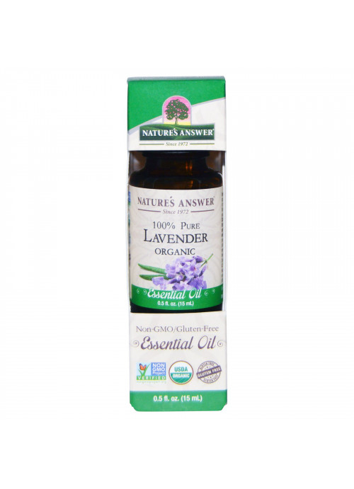 Nature's Answer, Organic Essential Oil, 100% Pure Lavender, 0.5 fl oz (15 ml)