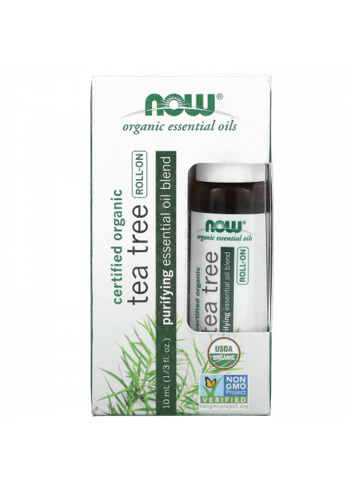 Now Foods, Certified Organic Tea Tree Roll-On, 1/3 fl oz (10 ml)