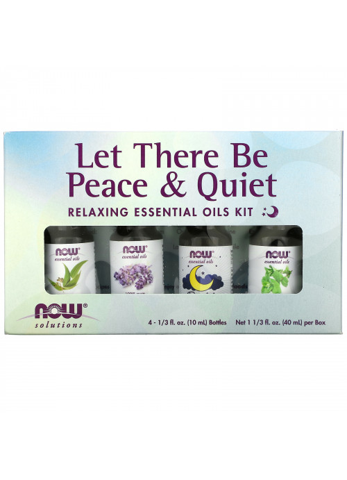 Now Foods, Let There Be Peace & Quiet, Relaxing Essential Oils Kit, 4 Bottles, 1/3 fl oz (10 ml) Each