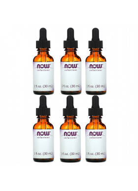 Now Foods, Solutions, Empty Amber Glass Bottles + Dropper, 6 Bottles, 1 fl oz (30 ml) Each