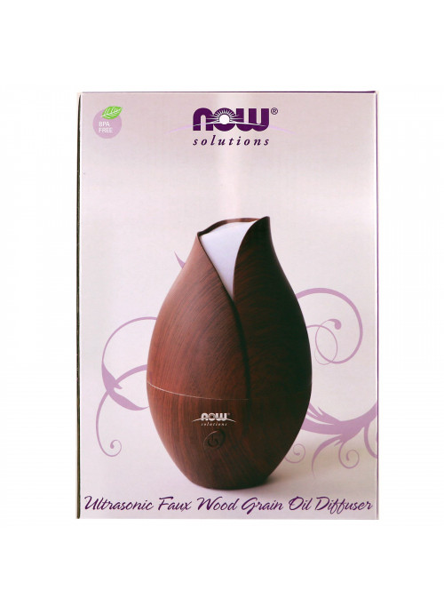 Now Foods, Solutions, Ultrasonic Faux Wood Grain Oil Diffuser, 1 Piece