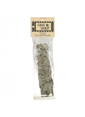 Sage Spirit, Native American Incense, White Sage, Large (6-7 inches), 1 Smudge Wand