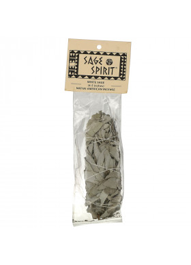 Sage Spirit, Native American Incense, White Sage, Small (4-5 Inches), 1 Smudge Wand