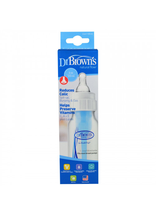 Dr. Brown's, Natural Flow Bottle, Level 1, 0 + Months, 4 oz (120 ml)