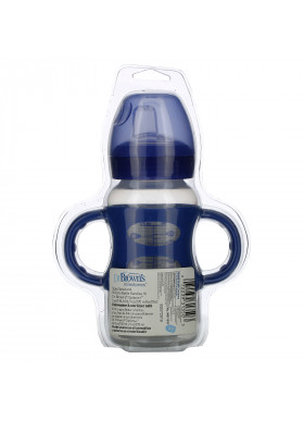 Dr. Brown's, Wide-Neck Sippy Bottle, 6M+, Blue, 9 oz (270 ml)