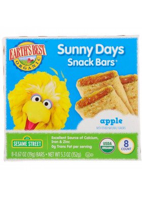 Earth's Best, Sunny Days Snack Bars, Apple, 8 Bars, 0.67 oz (19 g) Each