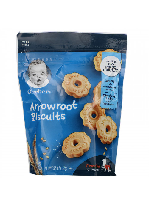 Gerber, Arrowroot Biscuits, 10+ Months, 5.5 oz (155 g)