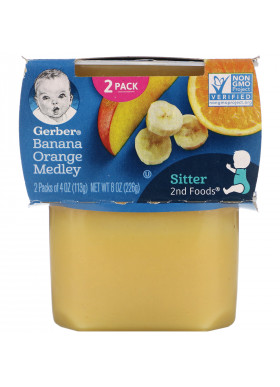 Gerber, Banana Orange Medley, 2 Packs, 4 oz (113 g) Each