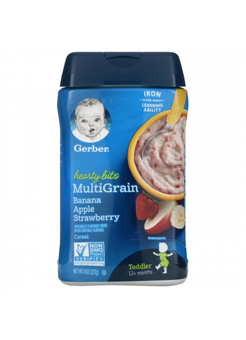 Gerber, Hearty Bits, MultiGrain Cereal, 12+ Months, Banana, Apple, Strawberry, 8 oz (227 g)