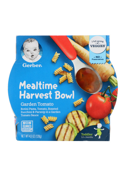 Gerber, Mealtime Harvest Bowl, 12+ Months, Garden Tomato, 4.5 oz (128 g)