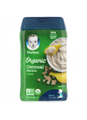 Gerber, Organic Oatmeal Cereal, Banana , 8 oz (227 g)