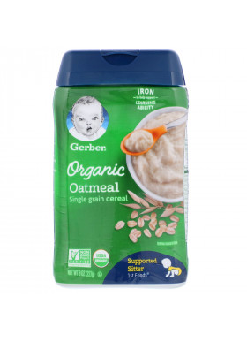 Gerber, Organic Oatmeal, Single Grain Cereal, 8 oz (227 g)