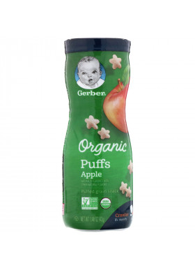 Gerber, Organic Puffs, 8 + Months, Apple, 1.48 oz (42 g)