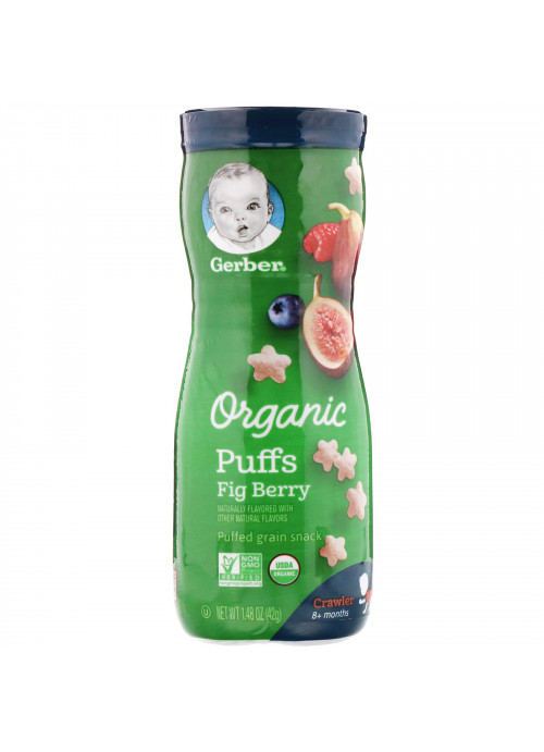 Gerber, Organic Puffs, 8 + Months, Fig Berry, 1.48 oz (42 g)